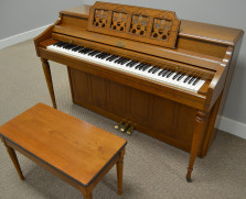 Wurlitzer spinet piano, oak